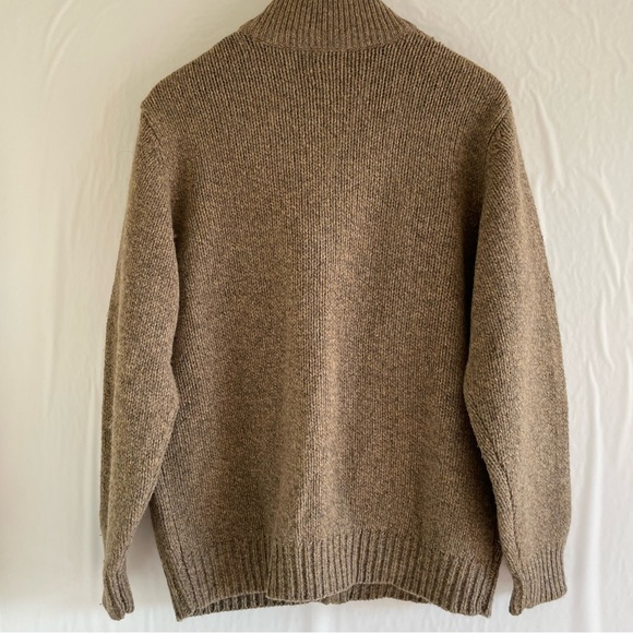 L.L. Bean Brown Lambs Wool Full Zipper Knit Sweater Men’s Size M Reg - Picture 10 of 10